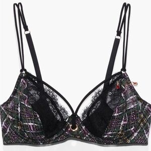 Savage X Fenty A Little Tart Plaid Lace Trim Bra